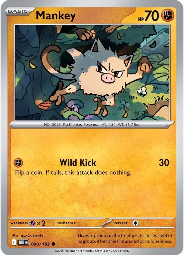 Mankey (090/182) [Scarlet & Violet: Destined Rivals] | Jomio and Rueliete's Cards and Comics
