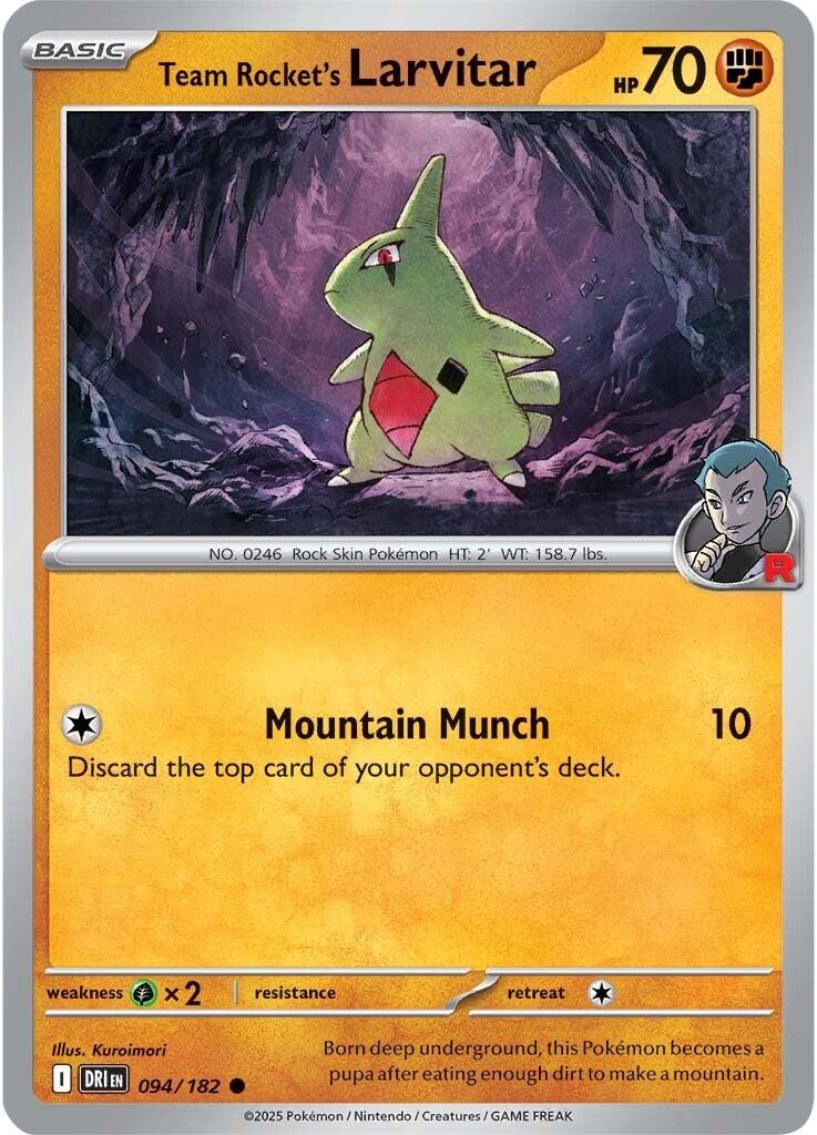 Team Rocket's Larvitar (094/182) [Scarlet & Violet: Destined Rivals] | Jomio and Rueliete's Cards and Comics