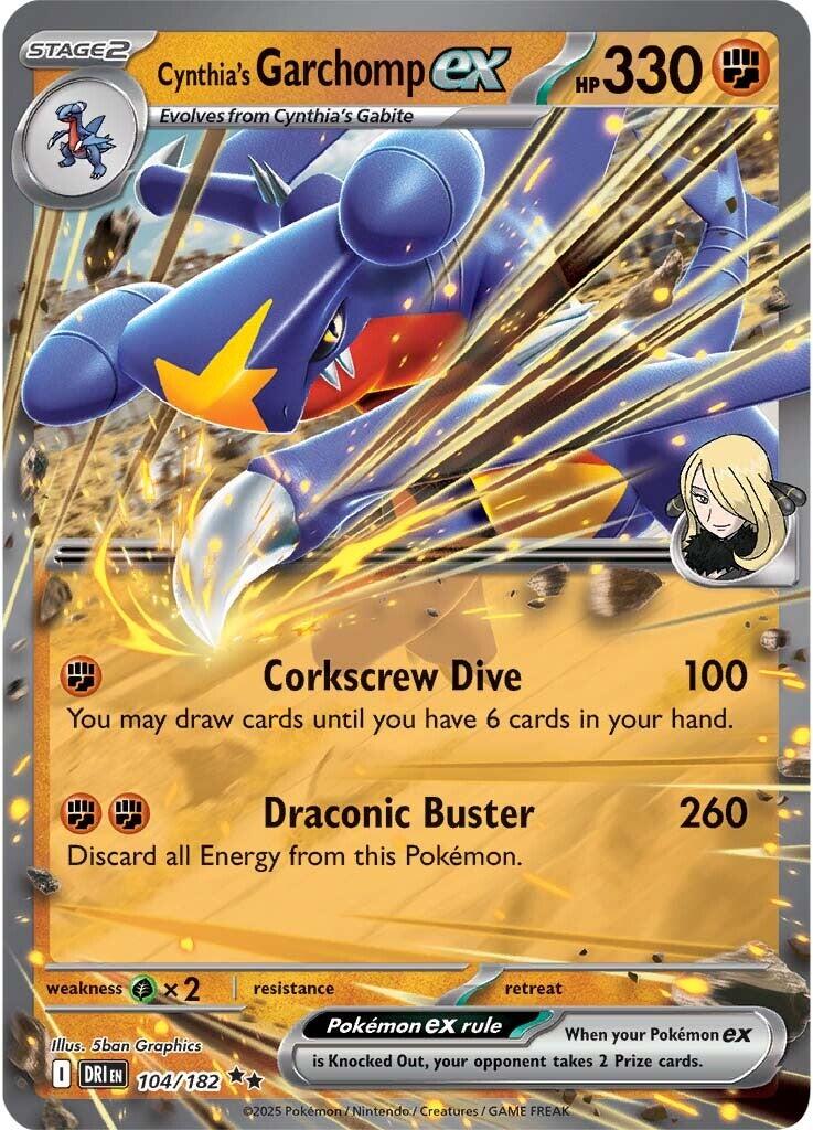 Cynthia's Garchomp ex (104/182) [Scarlet & Violet: Destined Rivals] | Jomio and Rueliete's Cards and Comics