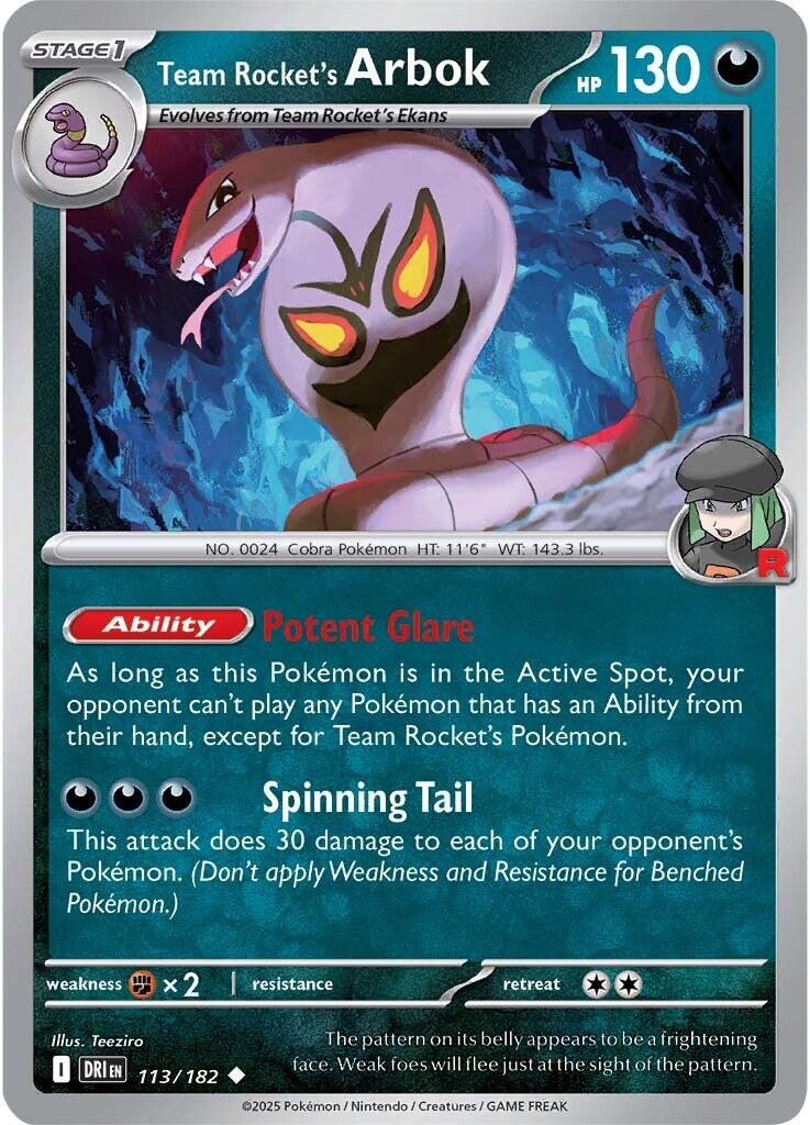 Team Rocket's Arbok (113/182) [Scarlet & Violet: Destined Rivals] | Jomio and Rueliete's Cards and Comics