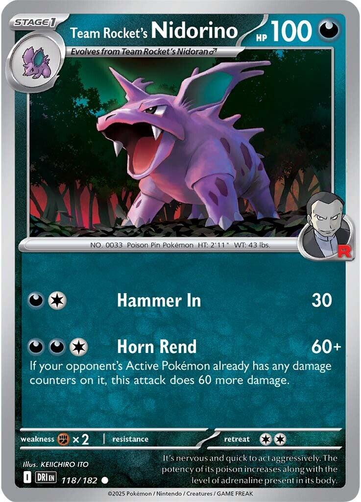 Team Rocket's Nidorino (118/182) [Scarlet & Violet: Destined Rivals] | Jomio and Rueliete's Cards and Comics
