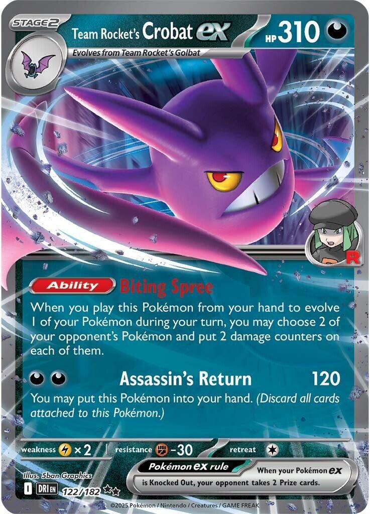 Team Rocket's Crobat ex (122/182) [Scarlet & Violet: Destined Rivals] | Jomio and Rueliete's Cards and Comics