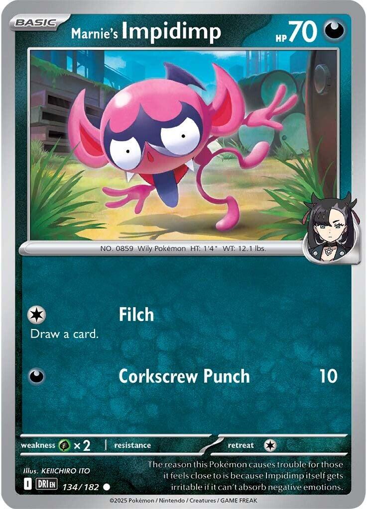 Marnie's Impidimp (134/182) [Scarlet & Violet: Destined Rivals] | Jomio and Rueliete's Cards and Comics