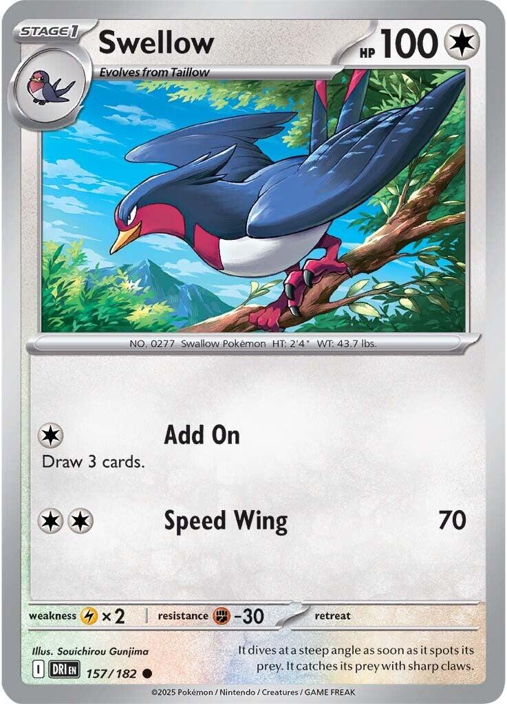 Swellow (157/182) [Scarlet & Violet: Destined Rivals] | Jomio and Rueliete's Cards and Comics