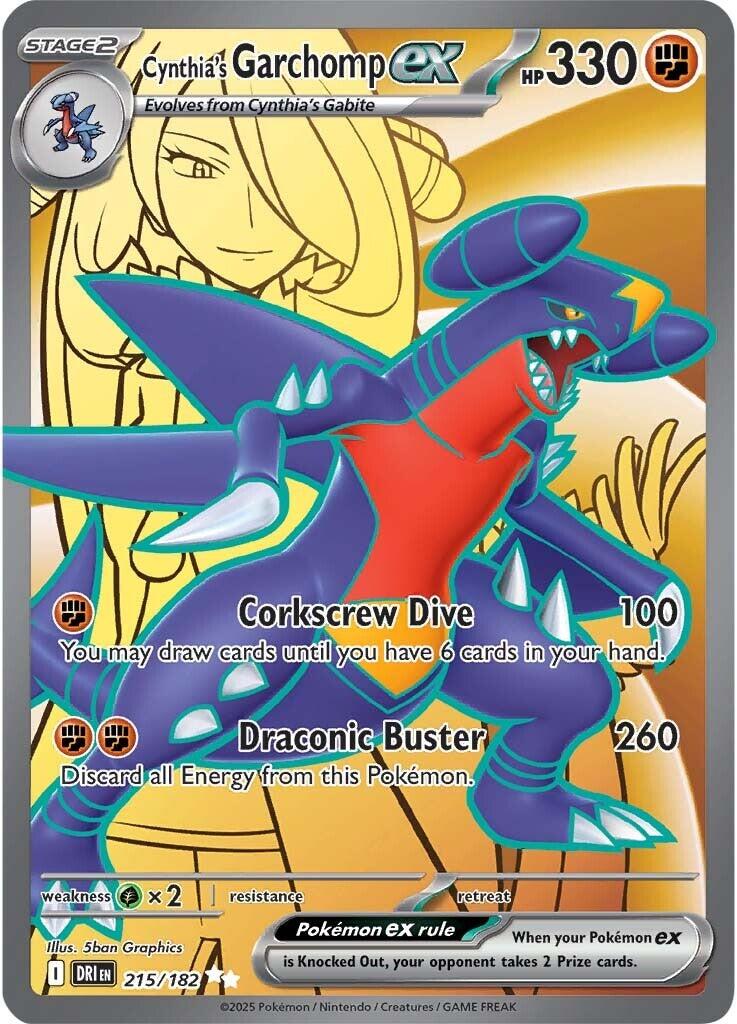 Cynthia's Garchomp ex (215/182) [Scarlet & Violet: Destined Rivals] | Jomio and Rueliete's Cards and Comics