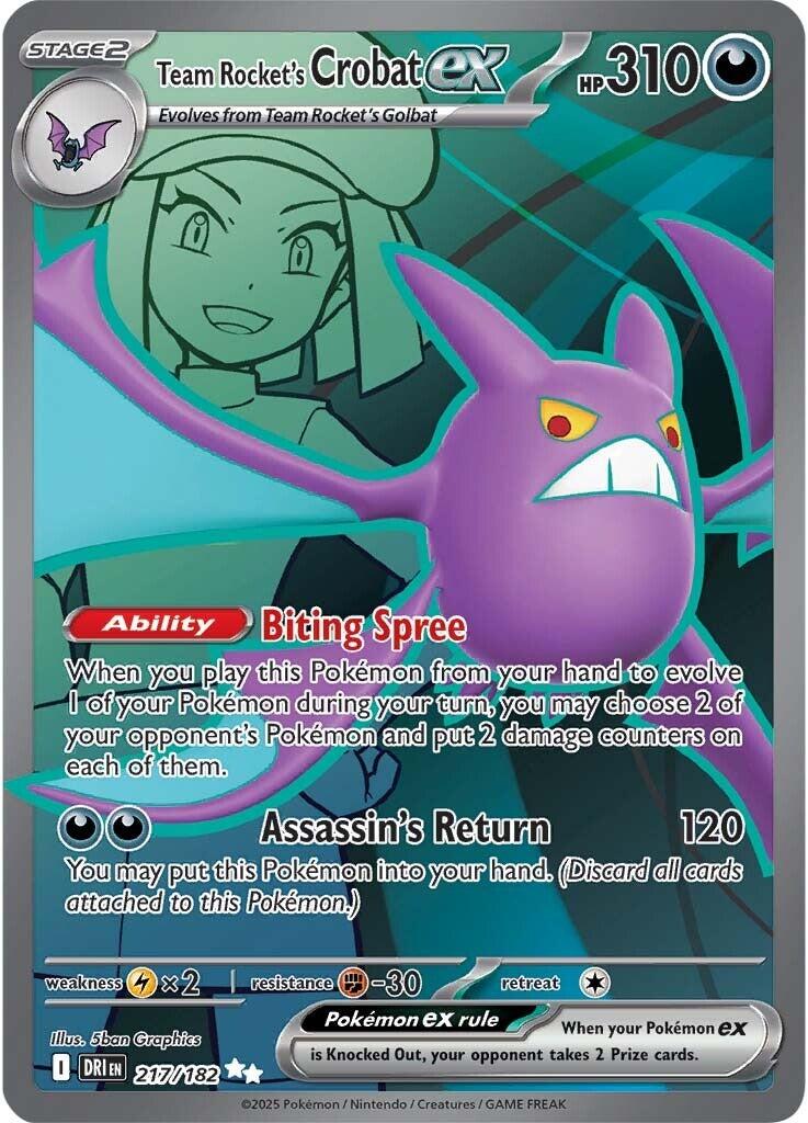 Team Rocket's Crobat ex (217/182) [Scarlet & Violet: Destined Rivals] | Jomio and Rueliete's Cards and Comics