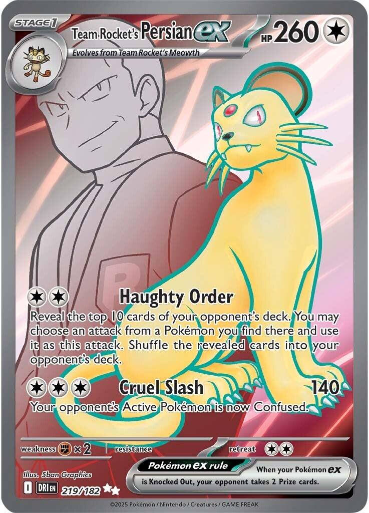 Team Rocket's Persian ex (219/182) [Scarlet & Violet: Destined Rivals] | Jomio and Rueliete's Cards and Comics