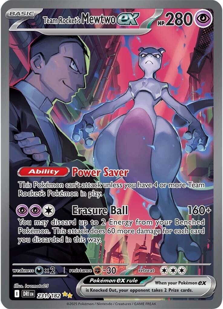 Team Rocket's Mewtwo ex (231/182) [Scarlet & Violet: Destined Rivals] | Jomio and Rueliete's Cards and Comics