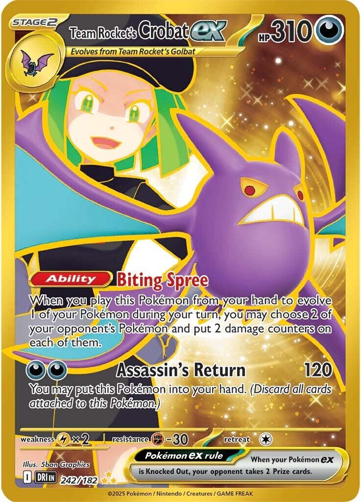 Team Rocket's Crobat ex (242/182) [Scarlet & Violet: Destined Rivals] | Jomio and Rueliete's Cards and Comics