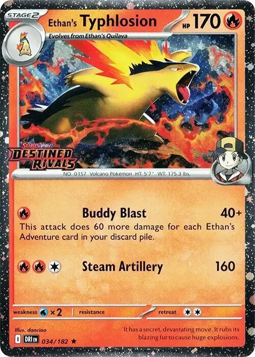 Ethan's Typhlosion (034/182) (Destined Rivals Stamp) [Scarlet & Violet: Destined Rivals] | Jomio and Rueliete's Cards and Comics