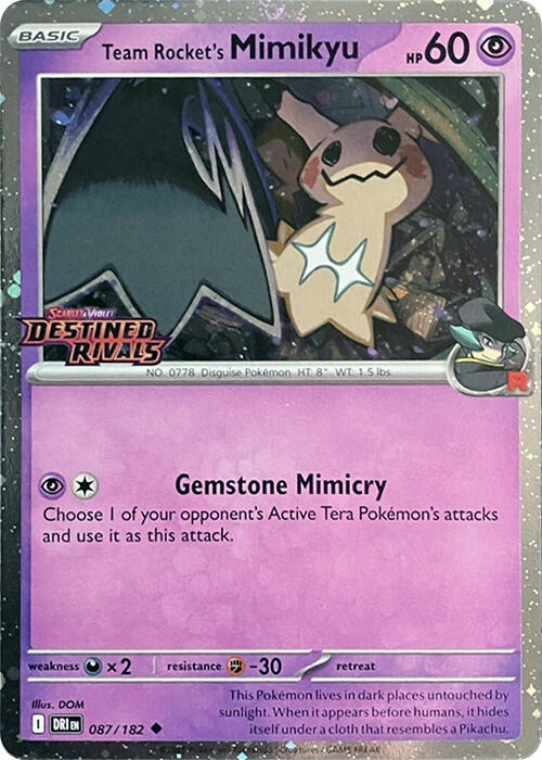Team Rocket's Mimikyu (087/182) (Destined Rivals Stamp) [Scarlet & Violet: Destined Rivals] | Jomio and Rueliete's Cards and Comics
