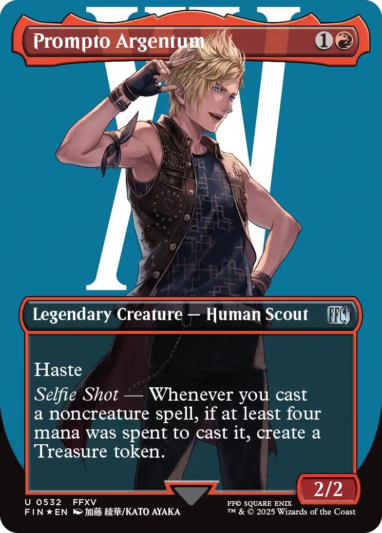 Prompto Argentum (Borderless) (Surge Foil) [FINAL FANTASY] | Jomio and Rueliete's Cards and Comics