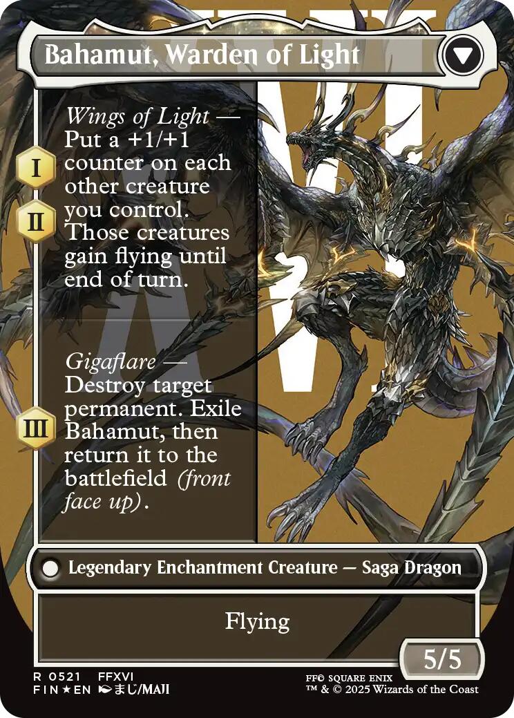 Dion, Bahamut's Dominant // Bahamut, Warden of Light (Borderless) (Surge Foil) [FINAL FANTASY] | Jomio and Rueliete's Cards and Comics