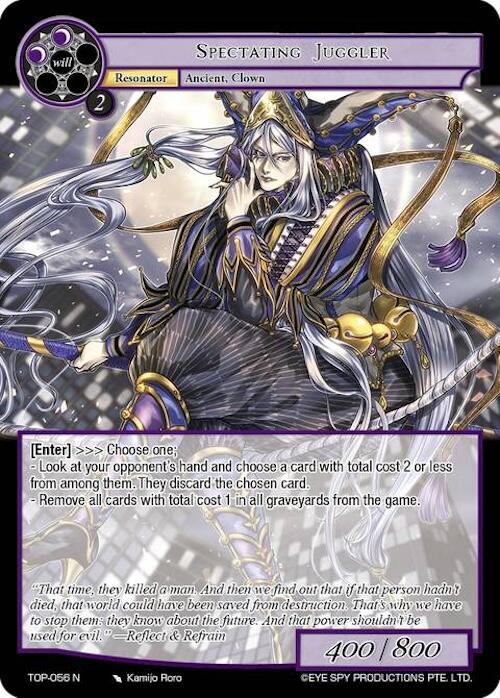 Spectating Juggler (TOP-056 N) [Ten Oaths of Protopaterpolis' War] | Jomio and Rueliete's Cards and Comics