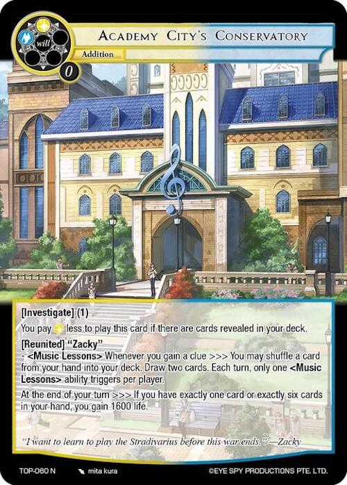 Academy City's Conservatory (TOP-060 N) [Ten Oaths of Protopaterpolis' War] | Jomio and Rueliete's Cards and Comics