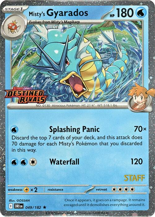 Misty's Gyarados (049/182) (Prerelease Staff) [Scarlet & Violet: Destined Rivals] | Jomio and Rueliete's Cards and Comics