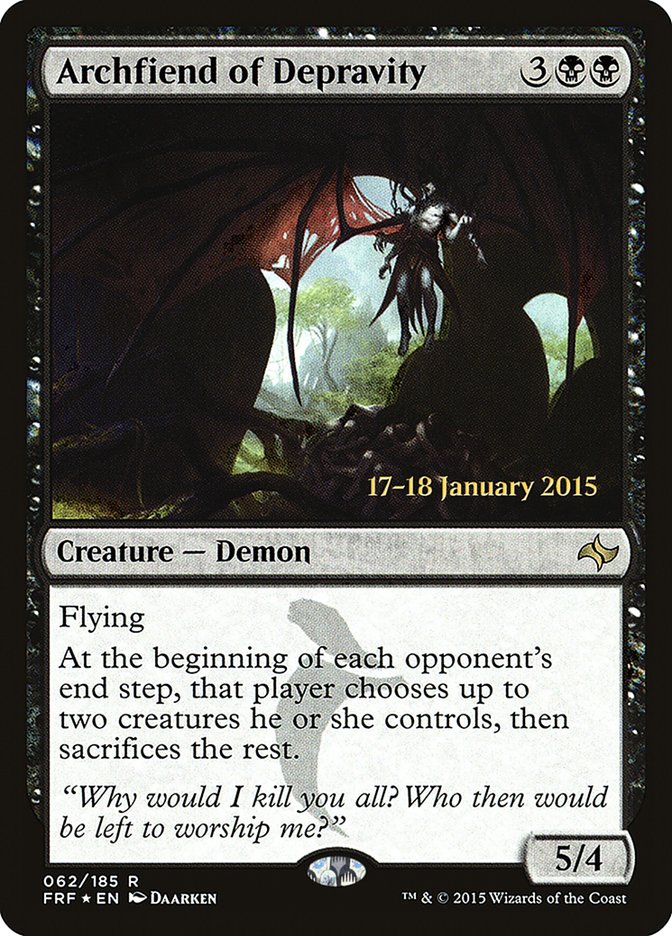 Archfiend of Depravity [Fate Reforged Prerelease Promos] | Jomio and Rueliete's Cards and Comics