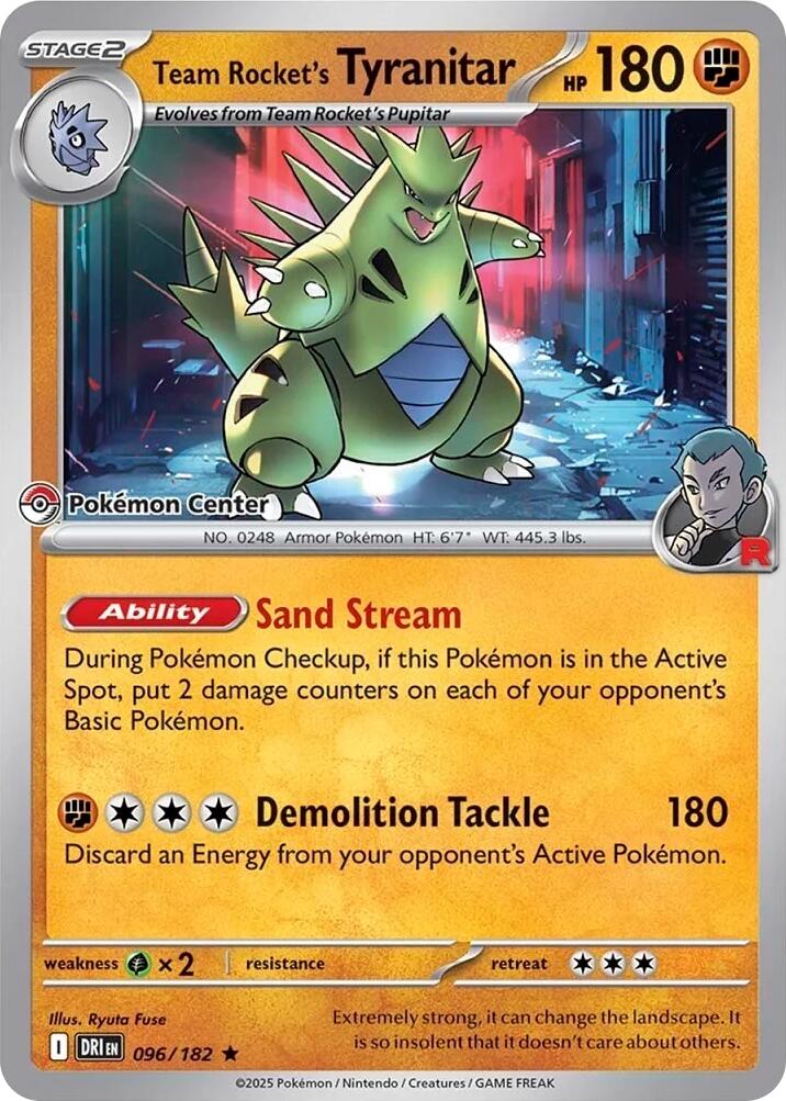 Team Rocket's Tyranitar (096/182) (Pokemon Center Exclusive) [Miscellaneous Cards] | Jomio and Rueliete's Cards and Comics