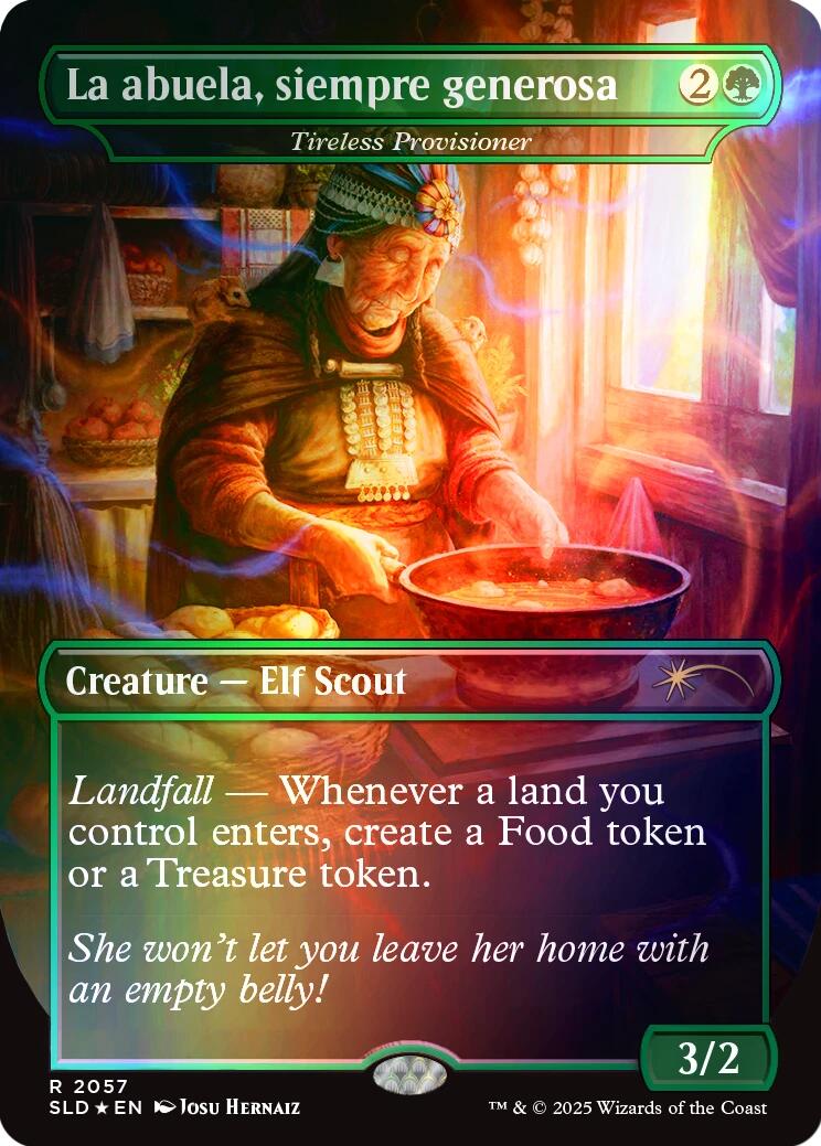 La abuela, siempre generosa - Tireless Provisioner (Rainbow Foil) [Secret Lair Drop Series] | Jomio and Rueliete's Cards and Comics