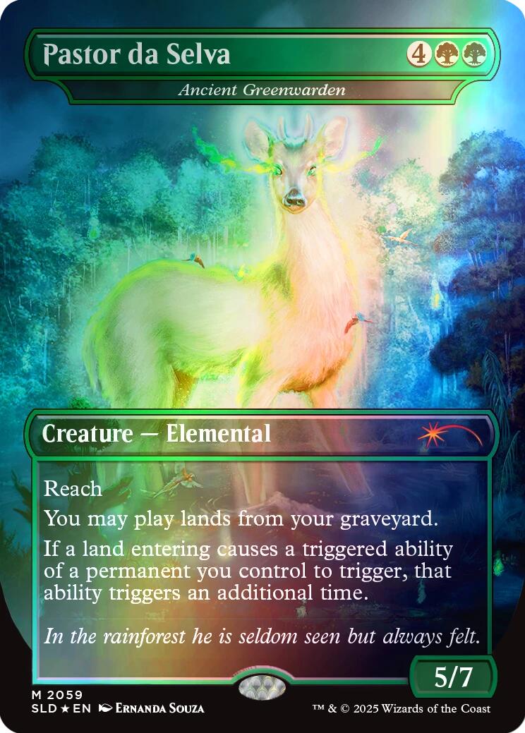 Pastor da Selva - Ancient Greenwarden (Rainbow Foil) [Secret Lair Drop Series] | Jomio and Rueliete's Cards and Comics