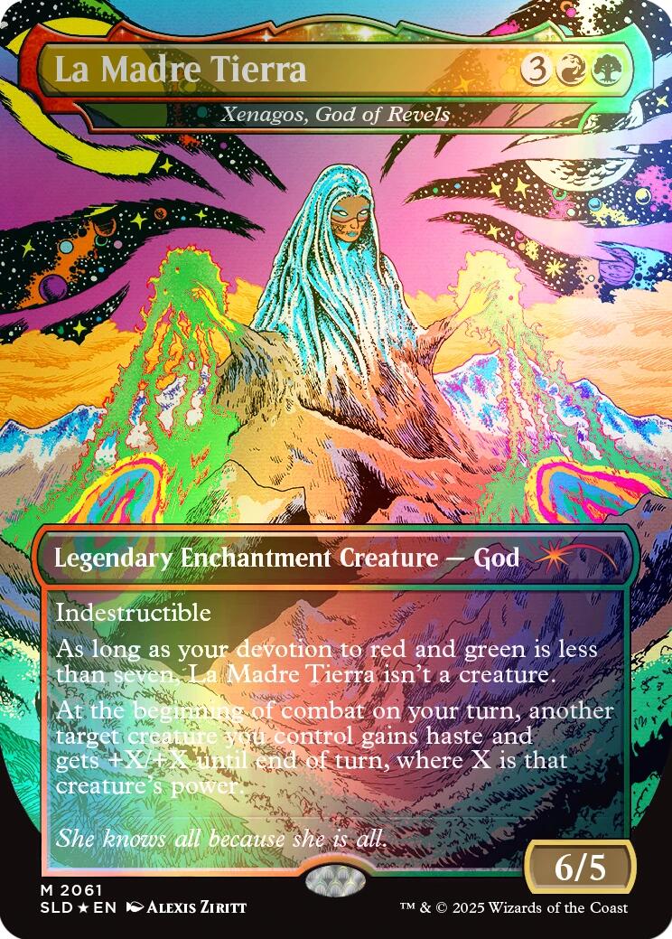 La Madre Tierra - Xenagos, God of Revels (Rainbow Foil) [Secret Lair Drop Series] | Jomio and Rueliete's Cards and Comics