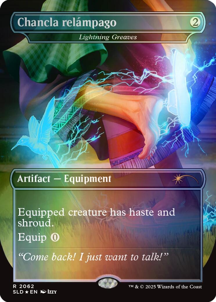 Chancla relampago - Lightning Greaves (Rainbow Foil) [Secret Lair Drop Series] | Jomio and Rueliete's Cards and Comics