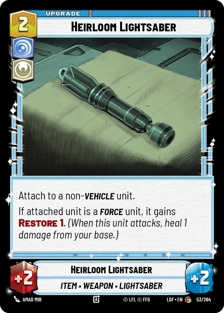 Heirloom Lightsaber (53/264) (53/264) [Legends of the Force] | Jomio and Rueliete's Cards and Comics
