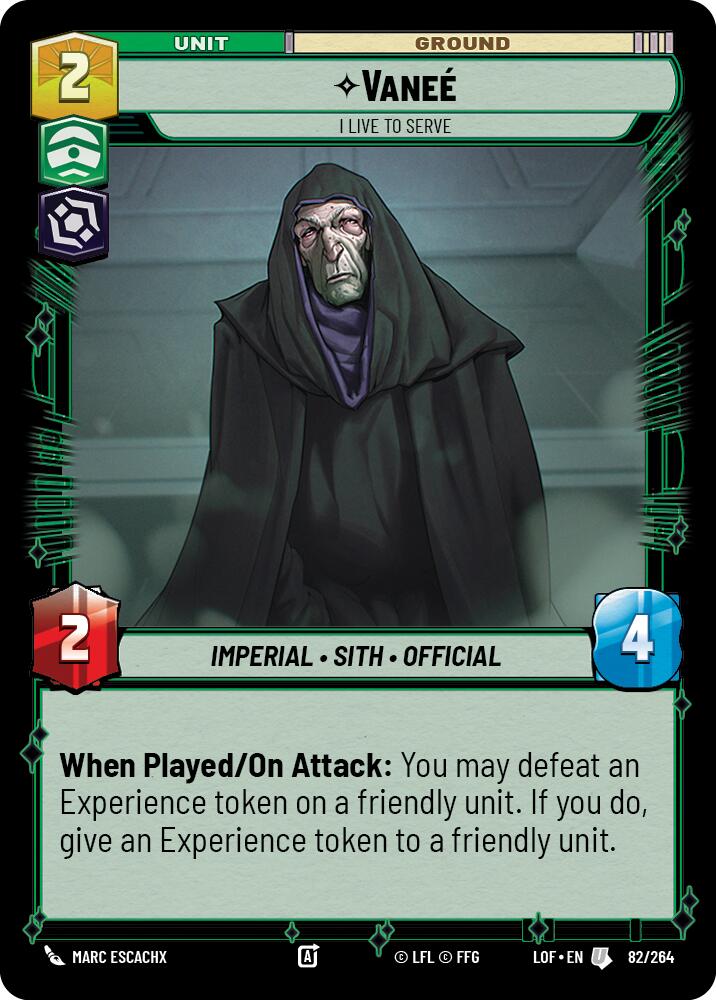 Vanee - I Live to Serve (82/264) (82/264) [Legends of the Force] | Jomio and Rueliete's Cards and Comics