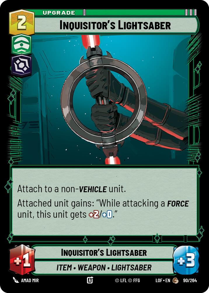 Inquisitor's Lightsaber (90/264) (90/264) [Legends of the Force] | Jomio and Rueliete's Cards and Comics