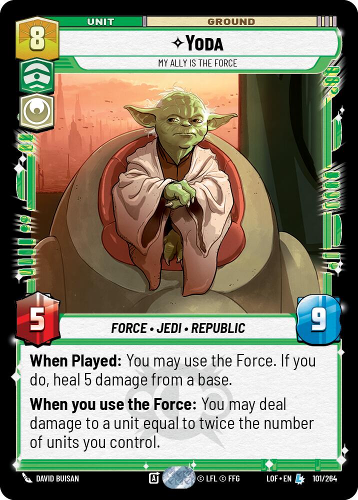 Yoda - My Ally is the Force (101/264) (101/264) [Legends of the Force] | Jomio and Rueliete's Cards and Comics