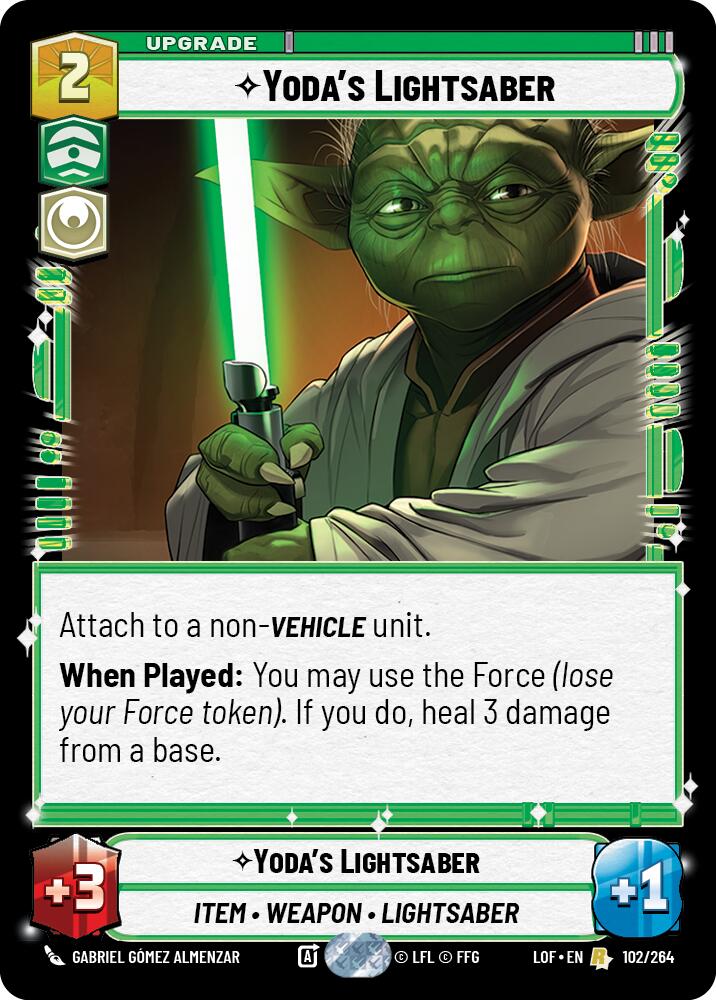 Yoda's Lightsaber (102/264) (102/264) [Legends of the Force] | Jomio and Rueliete's Cards and Comics