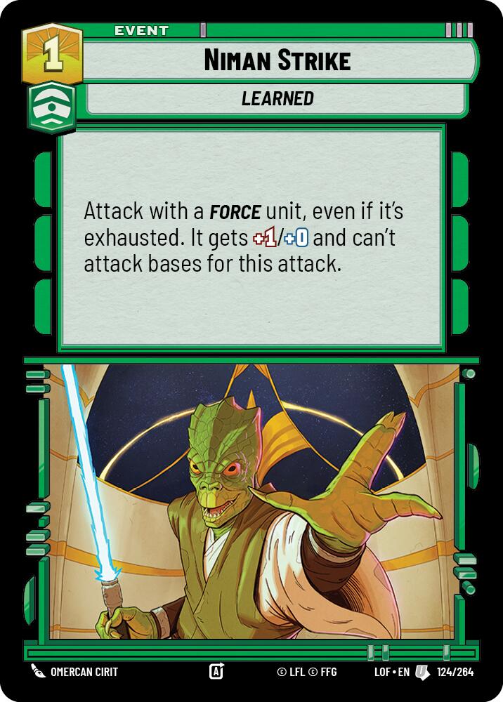 Niman Strike (124/264) (124/264) [Legends of the Force] | Jomio and Rueliete's Cards and Comics