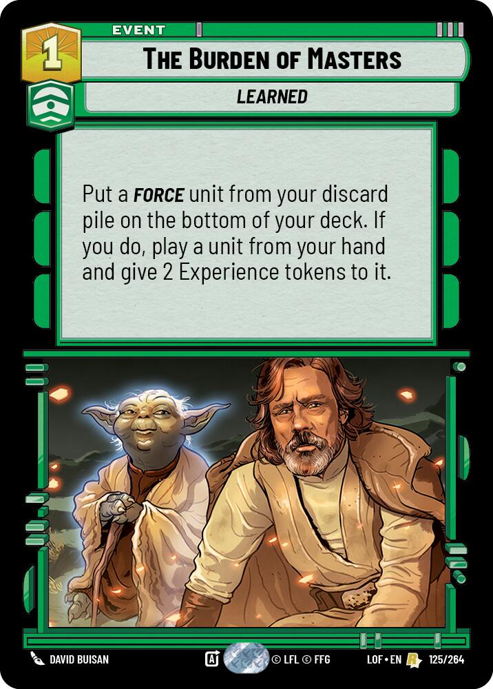 The Burden of Masters (125/264) (125/264) [Legends of the Force] | Jomio and Rueliete's Cards and Comics