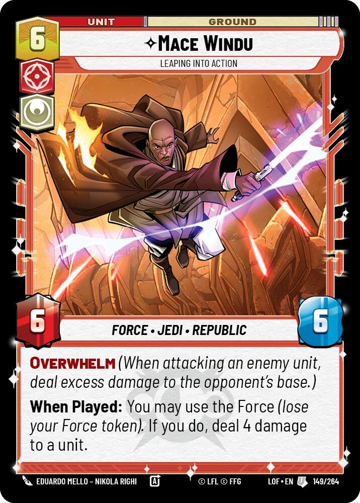 Mace Windu - Leaping into Action (149/264) (149/264) [Legends of the Force] | Jomio and Rueliete's Cards and Comics