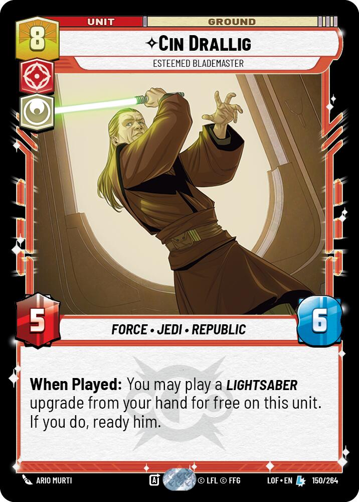 Cin Drallig - Esteemed Blademaster (150/264) (150/264) [Legends of the Force] | Jomio and Rueliete's Cards and Comics