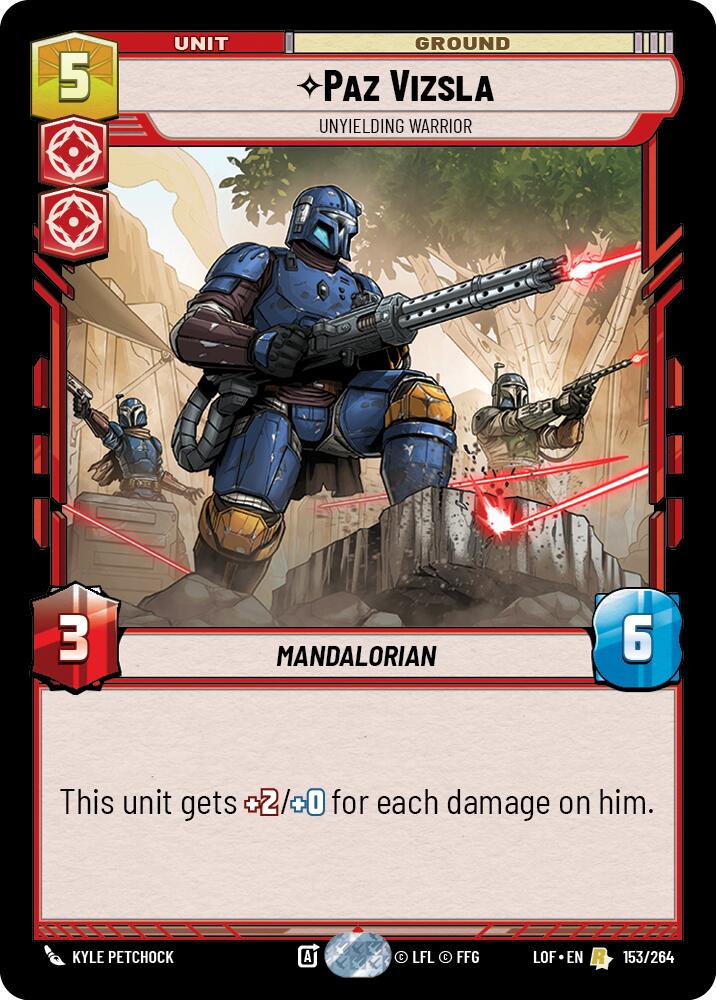 Paz Vizsla - Unyielding Warrior (153/264) (153/264) [Legends of the Force] | Jomio and Rueliete's Cards and Comics