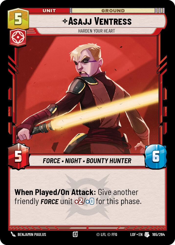 Asajj Ventress - Harden Your Heart (165/264) (165/264) [Legends of the Force] | Jomio and Rueliete's Cards and Comics
