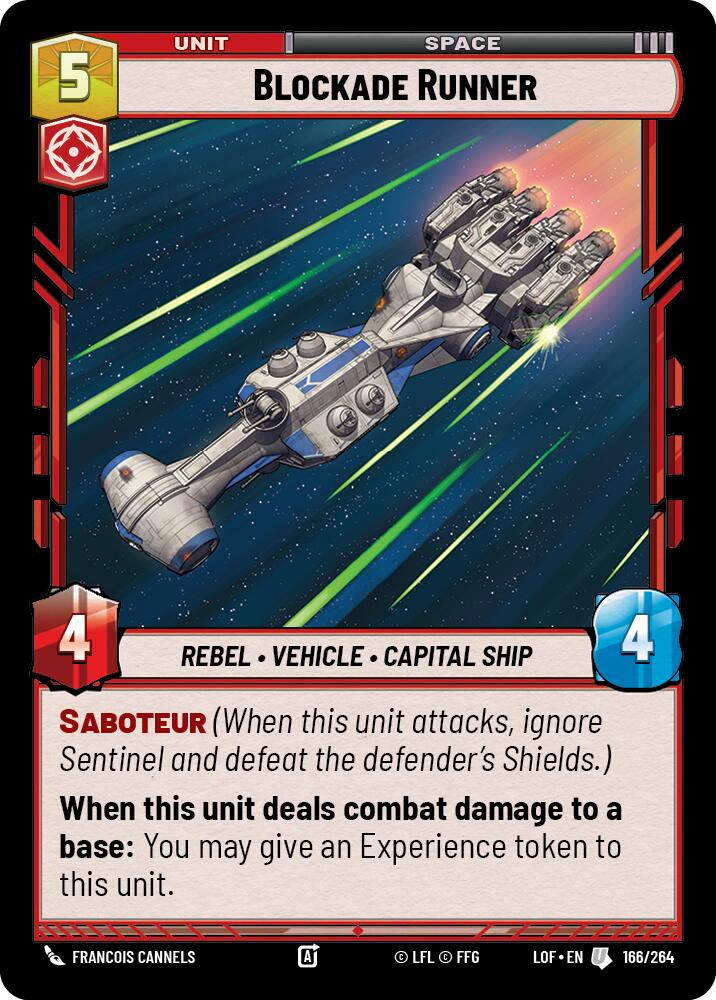 Blockade Runner (166/264) (166/264) [Legends of the Force] | Jomio and Rueliete's Cards and Comics