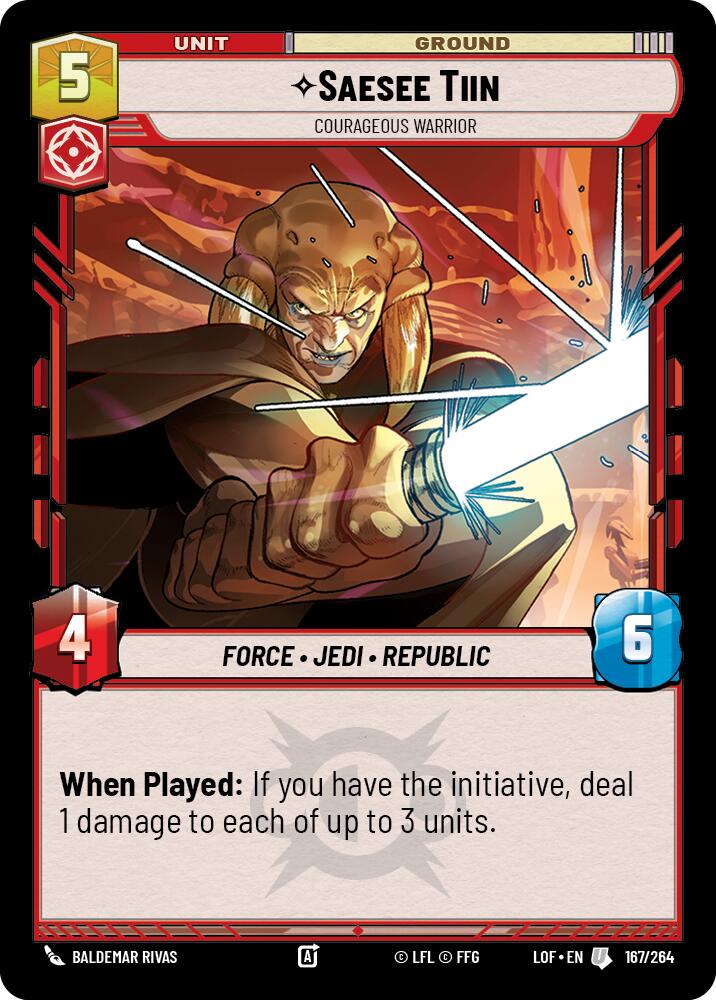 Saesee Tiin - Courageous Warrior (167/264) (167/264) [Legends of the Force] | Jomio and Rueliete's Cards and Comics
