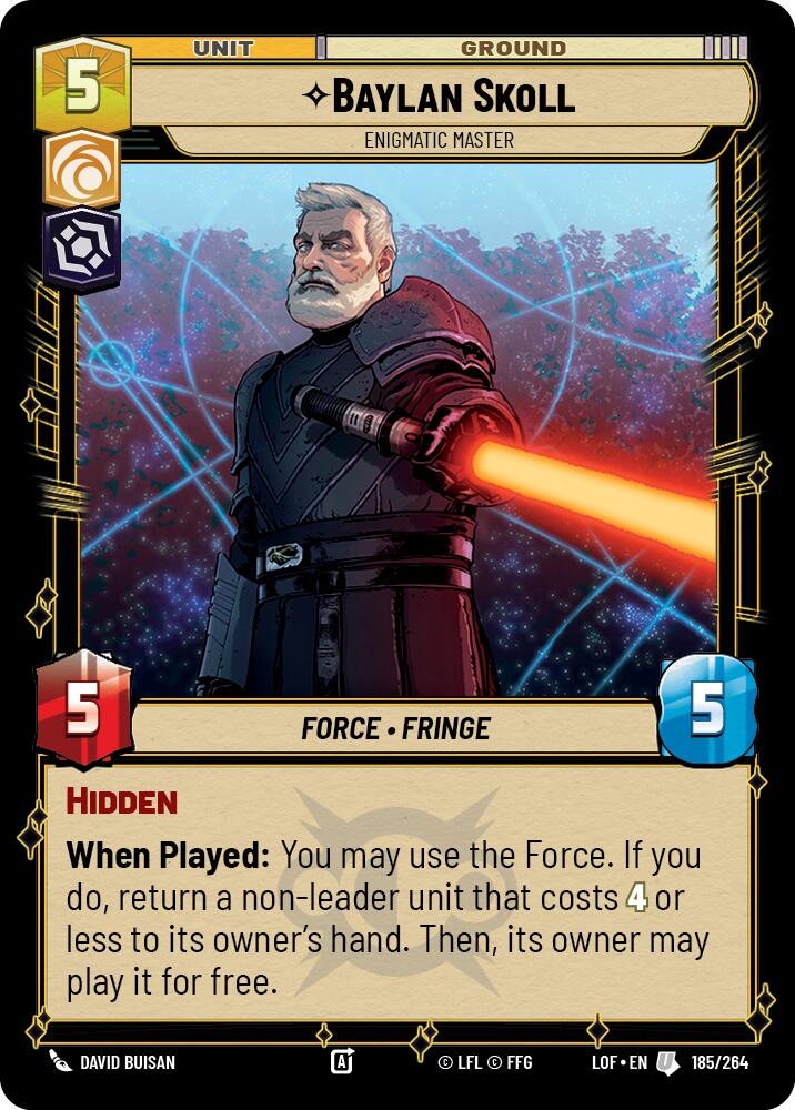 Baylan Skoll - Enigmatic Master (185/264) (185/264) [Legends of the Force] | Jomio and Rueliete's Cards and Comics