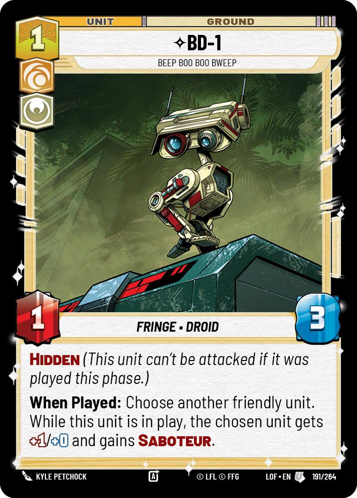 BD-1 - Beep Boo Boo Bweep (191/264) (191/264) [Legends of the Force] | Jomio and Rueliete's Cards and Comics