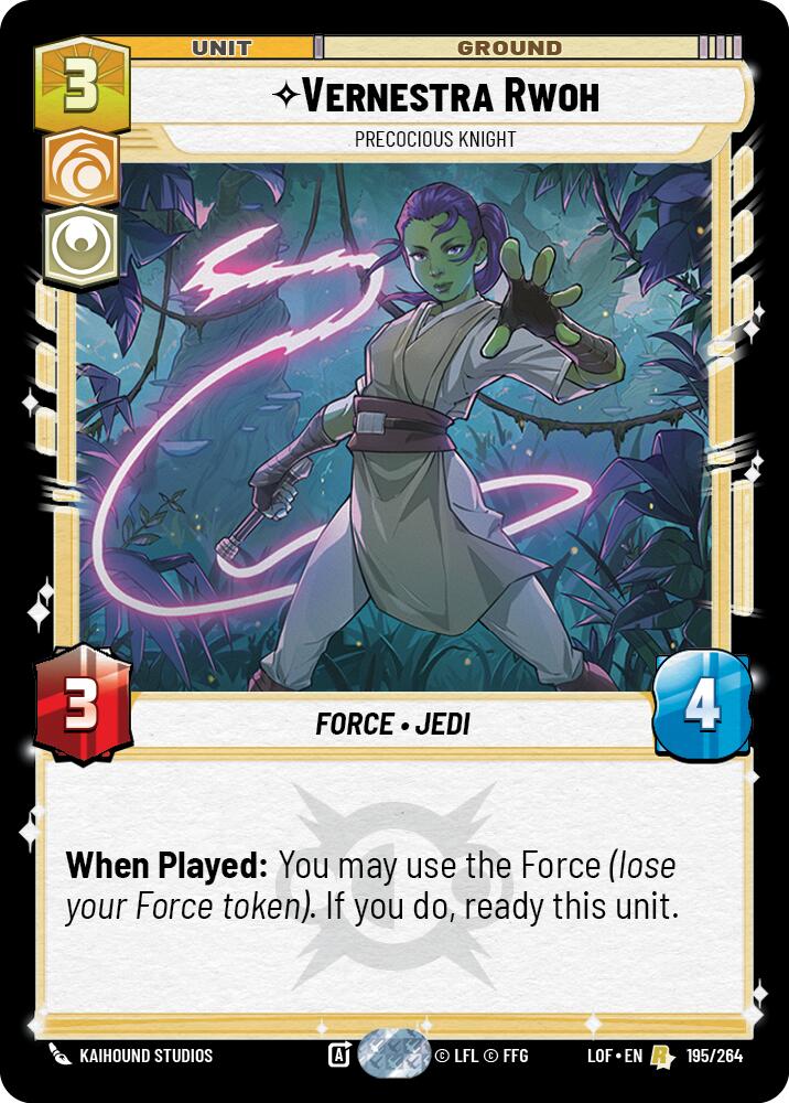 Vernestra Rwoh - Precocious Knight (195/264) (195/264) [Legends of the Force] | Jomio and Rueliete's Cards and Comics
