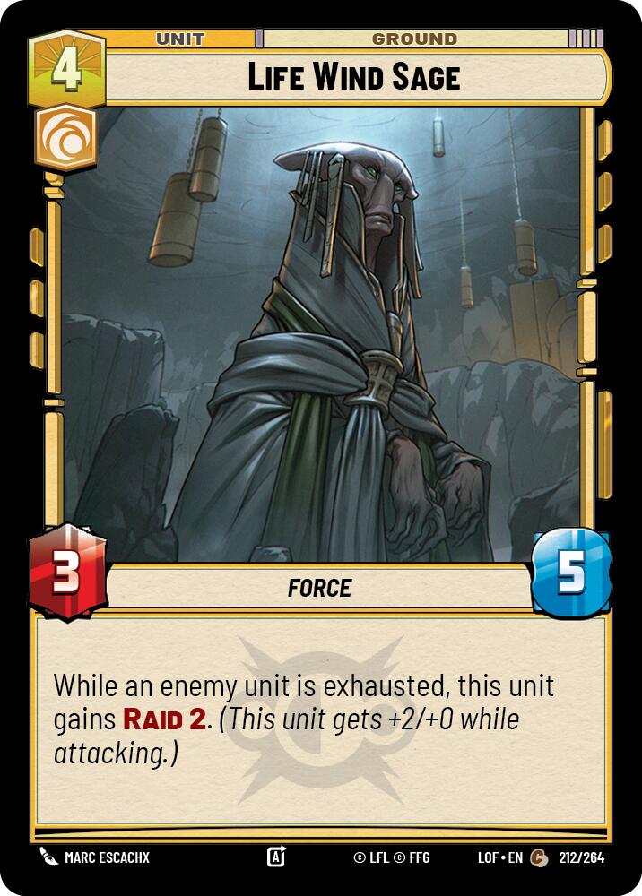 Life Wind Sage (212/264) (212/264) [Legends of the Force] | Jomio and Rueliete's Cards and Comics