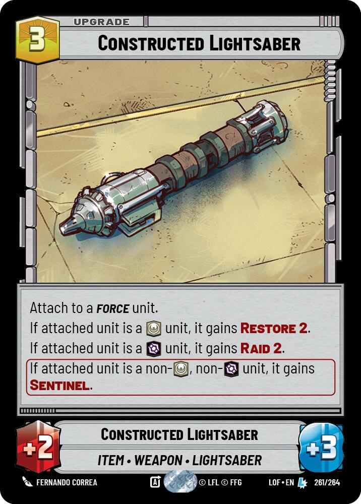 Constructed Lightsaber (261/264) (261/264) [Legends of the Force] | Jomio and Rueliete's Cards and Comics