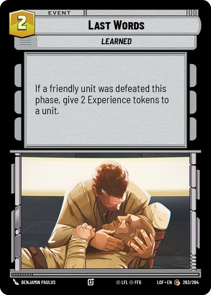 Last Words (263/264) (263/264) [Legends of the Force] | Jomio and Rueliete's Cards and Comics