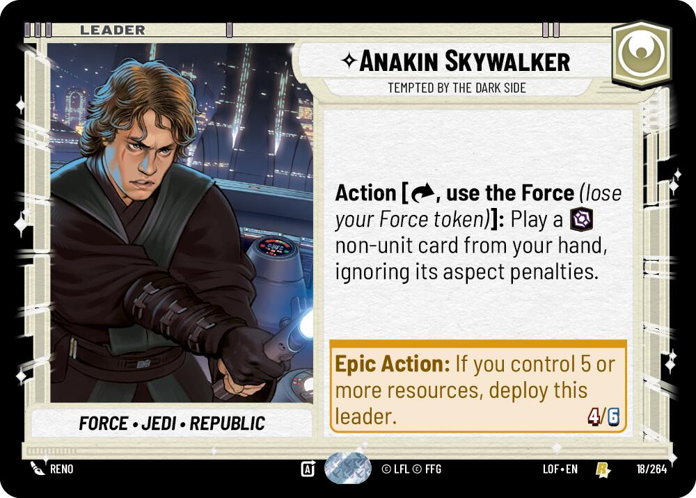 Anakin Skywalker - Tempted by the Dark Side (018/264) (018/264) [Legends of the Force] | Jomio and Rueliete's Cards and Comics