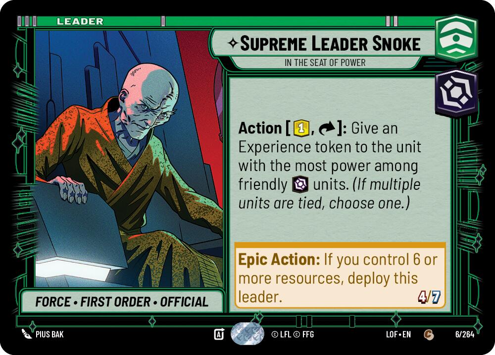 Supreme Leader Snoke - In the Seat of Power (006/264) (006/264) [Legends of the Force] | Jomio and Rueliete's Cards and Comics