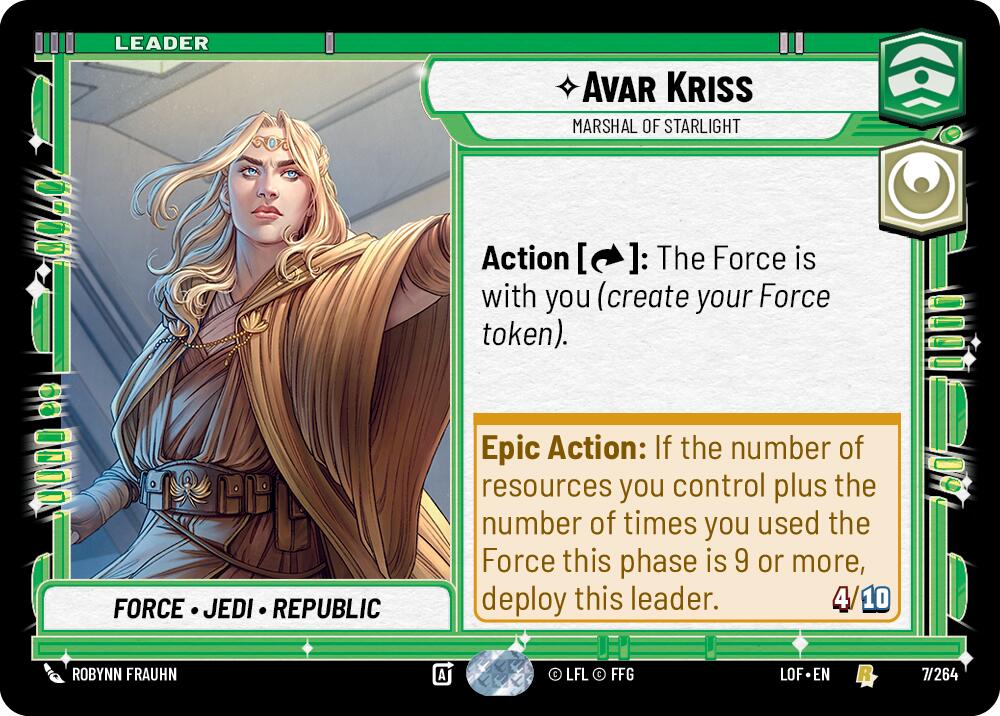 Avar Kriss - Marshal of Starlight (007/264) (007/264) [Legends of the Force] | Jomio and Rueliete's Cards and Comics