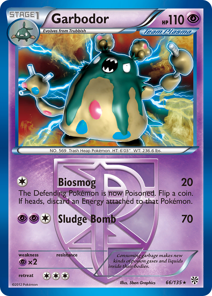 Garbodor (66/135) [Black & White: Plasma Storm] | Jomio and Rueliete's Cards and Comics