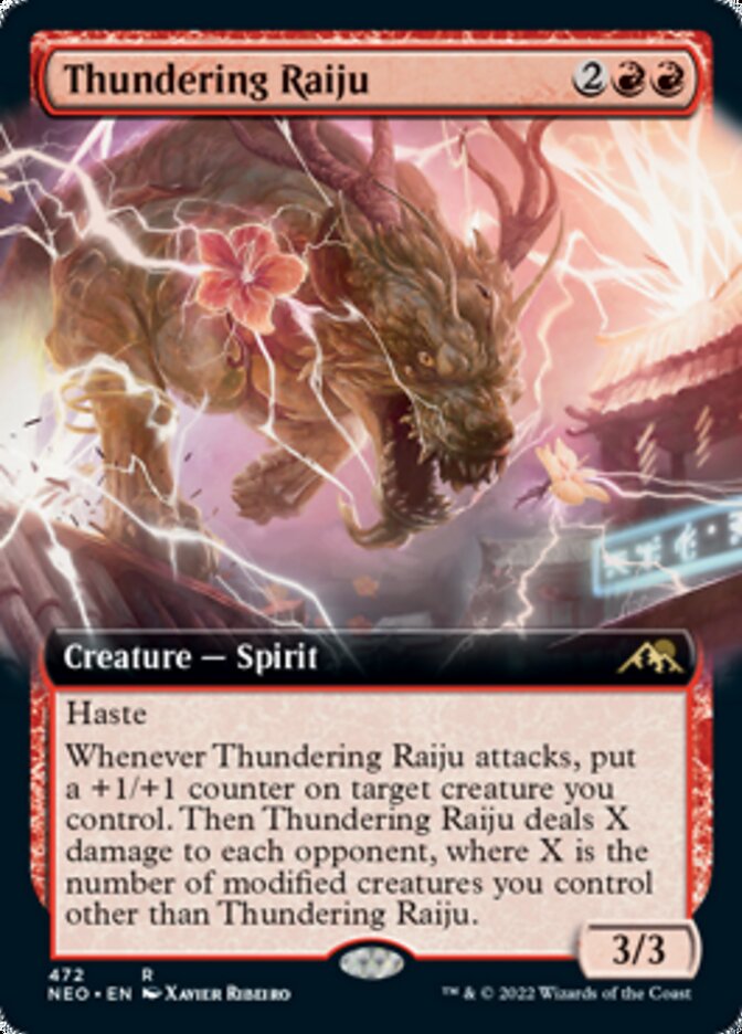 Thundering Raiju (Extended Art) [Kamigawa: Neon Dynasty] | Jomio and Rueliete's Cards and Comics